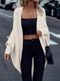 kkboxly  Batwing Sleeve Knit Cardigan, Casual Open Front Solid Sweater, Women's Clothing