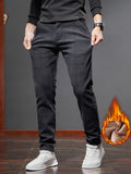 kkboxly  Men's Warm Fleece Retro Plaid Casual Pants For Fall Winter