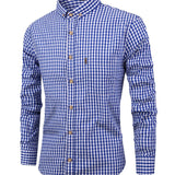 kkboxly  Men's Casual Slim Cotton Plaid Shirt Best Sellers Best Sellers, Men's Tops