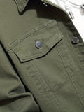 kkboxly  Flap Pocket Contrast Stitching Denim Jacket, Men's Casual Lapel Button Up Jacket For Spring Fall