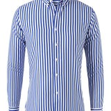 Men's Formal Classic Design Vertical Striped Button Up Shirt, Male Clothes For Spring And Fall Business Occasion