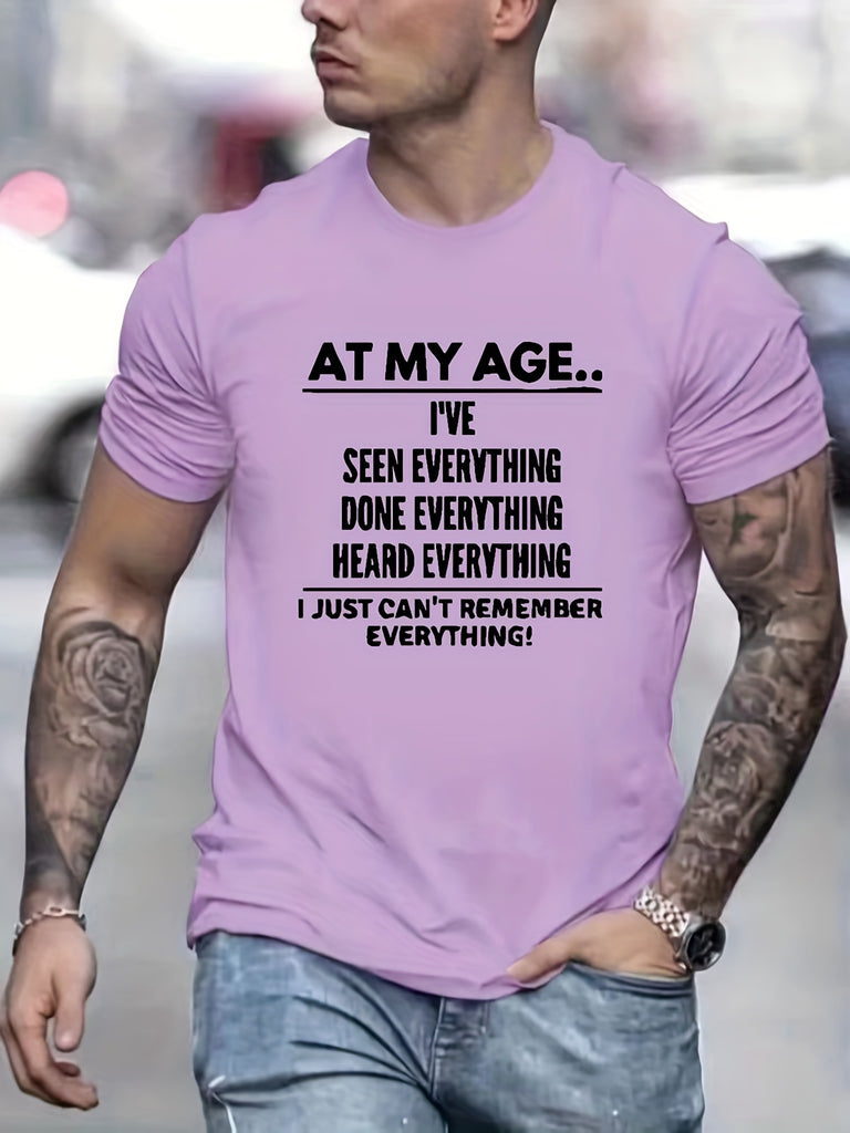 Men's Funny 'I Just Can't Remember Everything' Print T-Shirt - Casual Short Sleeve Tee for Summer, Spring, and Fall - Perfect Gift Idea