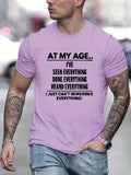 2025 Men's Funny 'I Just Can't Remember Everything' Print T-Shirt - Casual Short Sleeve Tee for Summer, Spring, and Fall - Perfect Gift Idea
