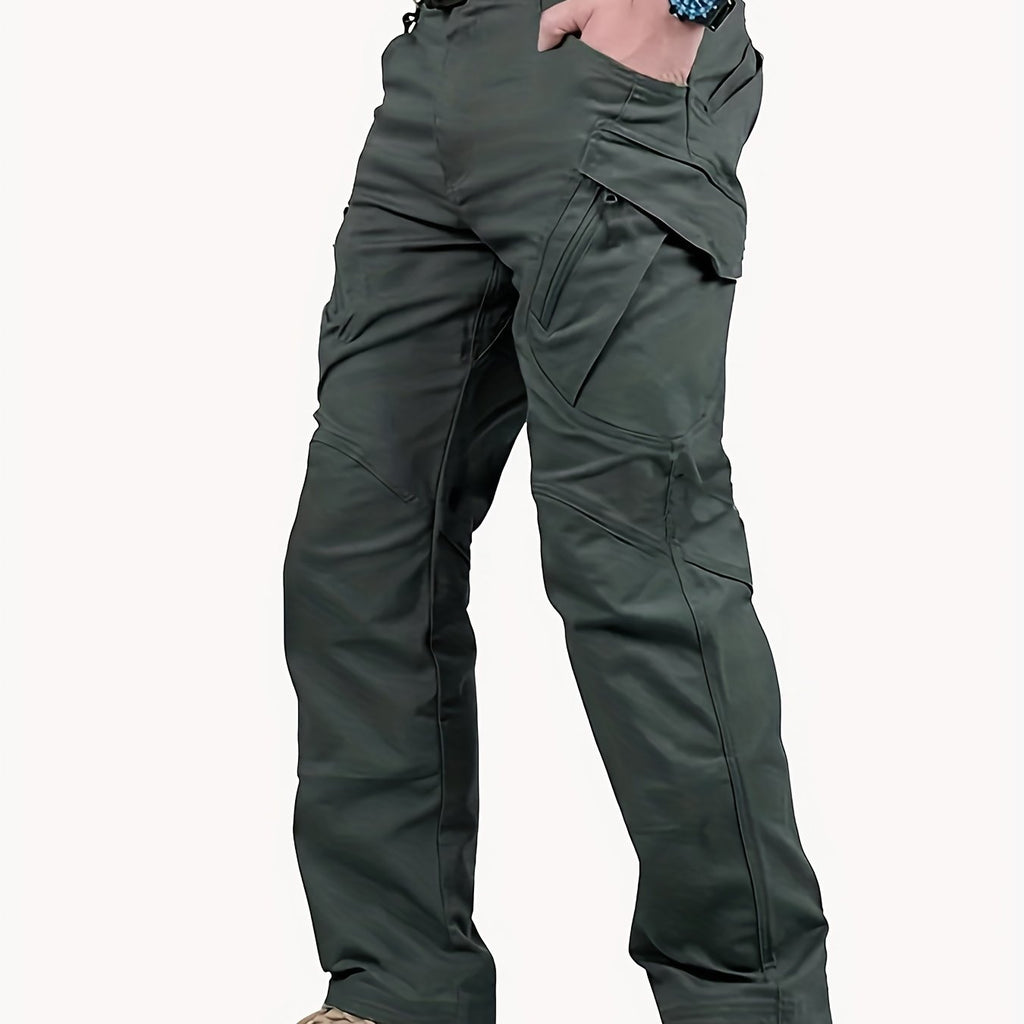 kkboxly  Classic Design Multi Flap Pockets Waterproof Cargo Pants,Men's Loose Fit Cargo Pants,For Skateboarding,Street,Outdoor Camping