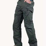 Classic Design Multi Flap Pockets Waterproof Cargo Pants,Men's Loose Fit Cargo Pants,For Skateboarding,Street,Outdoor Camping