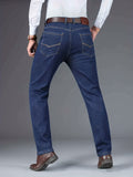 kkboxly  Chic Jeans For Business, Men's Semi-formal Stretch Dress Pants For All Seasons, Father's Gift