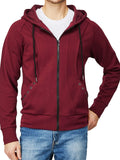 kkboxly  Men's Casual Long Sleeve Sports Hooded Jacket With Full Zip For Autumn And Winter, Men's Outfits