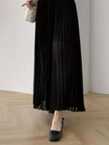 kkboxly  Solid Pleated Cropped Pants, Elegant Wide Leg Versatile Pants, Women's Clothing
