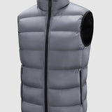 kkboxly  Warm Winter Vest, Men's Casual Zipper Pockets Stand Collar Zip Up Vest For Fall Winter