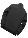 kkboxly  Fashionable And Casual Men's Solid Cardigan Zipper Long Sleeve Fleece Lapel Jacket, Comfortable And Versatile, Suitable For Dates, Suitable For Autumn And Winter