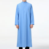 kkboxly  Muslim Men Long Sleeve Thobe Middle East Saudi Arab Kaftan Islamic Dubai Robes Ramadan Dishdasha