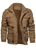 kkboxly  Men's Military Cargo Jacket Windproof Hiking Outwear Coat