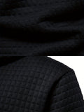 kkboxly  Waffle Pattern Hoodie, Cool Hoodies For Men, Men's Casual Solid Pullover Hooded Sweatshirt Streetwear For Winter Fall, As Gifts