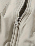 Men's Warm Windbreaker Winter Jacket, Casual Stand Collar Wearproof Cotton Padded Jacket Coat