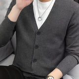 kkboxly  Plus Size Men's V-Neck Casual Button Sweater Cardigan For Autumn/Winter