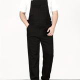 Plus Size Men's Solid Fashion Denim Overalls, Casual Loose Fit Jeans Denim Pants Spring Fall Winter Pants, Men's Clothing