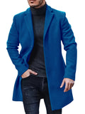kkboxly  Plus Size Men's Solid Coat Fleece Button Up Jacket Oversized Tops For Spring/autumn, Men's Clothing