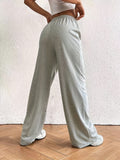 2025 kkboxly  Color Block Wide Leg Pants, Casual Loose Drawstring Pants For Spring & Fall, Women's Clothing