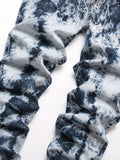 kkboxly  Tie Dye Slim Fit Ripped Jeans, Men's Casual Street Style Mid Stretch Denim Pants For Spring Summer