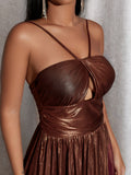 kkboxly  Cut Out Split Hem Dress, Elegant Sleeveless Dress For Party & Banquet, Women's Clothing