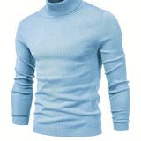 kkboxly  All Match Best Sellers Autumn Winter Pullover Men Solid Turtleneck Sweaters