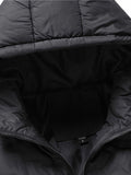 kkboxly  Winter Warm Hooded Vest With Zipper Pockets, Men's Casual Zip Up Vest For Fall Winter Outdoor