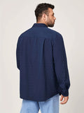 kkboxly  Plus Size Men's Polka Dot Shirt Long Sleeve Classic Lapel Shirt Work Tops For Big And Tall Men Daily Business Outfit