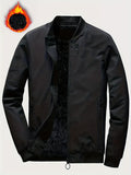 kkboxly  Solid Color Men's Stand Collar Jacket Casual Long Sleeve With Zipper Gym Sports Coat For Spring Fall