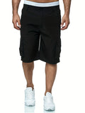 kkboxly  Classic Design Cargo Shorts, Men's Casual Multi Pocket Loose Fit Cargo Shorts For Summer Outdoor