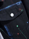 kkboxly  Original Design Men's Paint Denim Jacket
