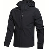kkboxly  Men's Casual Hooded Waterproof Windbreaker Jacket Coat Regular Fit Coat For Spring Autumn Outdoors Hiking