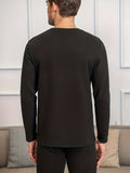 kkboxly  1pc Men's Thickened Fleece Thermal Underwear Tops, Soft And Elastic Bottoming Tops, High-quality Long Sleeve Thermal Underwear