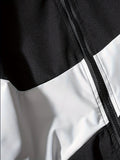 kkboxly  Men's Casual Hooded Windbreaker Jacket, Trendy Color Block Jackets By Activity