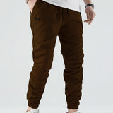 kkboxly  Classic Design Multi Flap Pockets Cargo Pants, Men's Casual Drawstring Cargo Pants Hip Hop Joggers For Fall Summer Outdoor