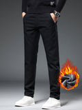 kkboxly  Plus Size Men's Solid Pants Fashion Casual Cotton Pants Fall Winter, Men's Clothing