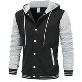 kkboxly  Hoodie Baseball Jacket, Hooded Varsity Baseball Jacket Letterman Jacket, Men’s Coat For Spring Fall