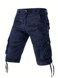 Men's Cotton Casual Multi Pocket Outdoor Camouflage Cargo Shorts No Belt