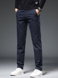 kkboxly  Plus Size Men's Solid Pants Fashion Casual Cotton Pants Fall Winter, Men's Clothing