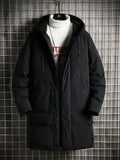 kkboxly  Men's Warm Hooded Cotton Padded Jacket, Casual Zip Up Overcoat For Fall Winter