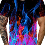 kkboxly  Plus Size Tees For Men, 3D Print Trendy Oversize Short Sleeve T-shirts, Summer Oversized Tops, Best Seller Gifts