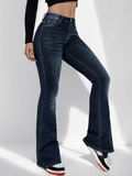 kkboxly  High Stretch Washed Bootcut Jeans, Slant Pockets Fashion Denim Pants, Women's Denim Jeans & Clothing