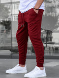 kkboxly kkboxly  Solid Color Men's Spring Summer Thin Drawstring Sweatpants With Pockets For Outdoor, Running Jogging