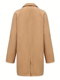 kkboxly  Men's Single Breasted Trench Coat, Casual Elegant Wool-like Fabric Overcoat For Fall Winter
