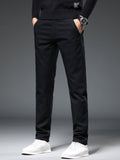 kkboxly  Plus Size Men's Solid Pants Fashion Casual Cotton Pants Fall Winter, Men's Clothing