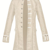 Steampunk Gothic Long Coat Embroidered Victorian Jacket Vintage Overcoat Medieval Frock Coat Renaissance Costume For Men