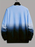 kkboxly  Angels Print Ombre Sweatshirt, Men's Casual Graphic Design Slightly Stretch Crew Neck Pullover Sweatshirt For Autumn Winter