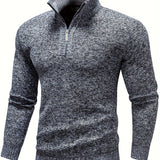 kkboxly  Men's Stand Collar Jacquard Knitting Thickened Warm Sweater