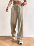 2025 kkboxly  Color Block Wide Leg Pants, Casual Loose Drawstring Pants For Spring & Fall, Women's Clothing