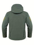 kkboxly  Men's Casual Hooded Warm Soft Shell Waterproof Windbreaker Jacket Coat Regular Fit Coat For Winter Autumn Outdoors Hiking