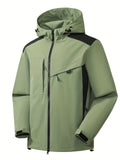 kkboxly  Lightweight Hooded Windbreaker Jacket, Men's Casual Zip Up Jacket Coat For Outdoor Hiking Camping Cycling